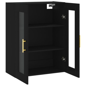 Dulap cu montaj pe perete, negru, 69,5x34x90 cm - Img 5