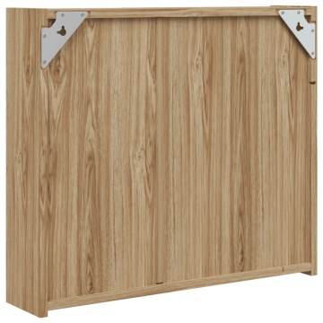Dulap cu oglindă de baie cu LED, stejar deschis, 60x13x52 cm - Img 7
