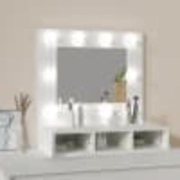Dulap cu oglindă și LED, alb, 60x31,5x62 cm - Img 3