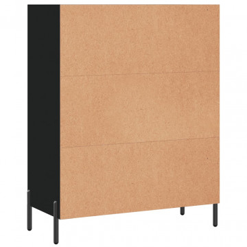 Dulap cu rafturi, negru, 69,5x32,5x90 cm, lemn compozit - Img 5
