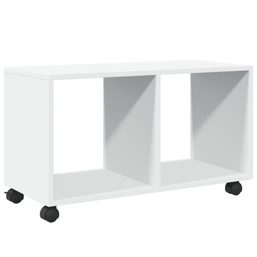 Dulap cu roți, alb, 72x33x42,5 cm, lemn prelucrat - Img 6