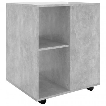 Dulap cu roți, gri beton, 60x53x72 cm, PAL - Img 2