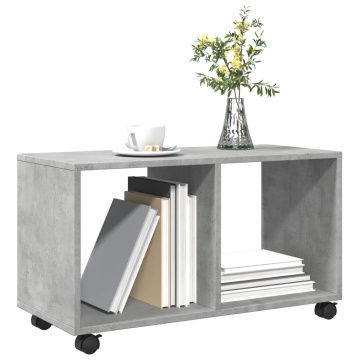 Dulap cu roți, gri beton, 72x33x42,5 cm, lemn prelucrat - Img 4