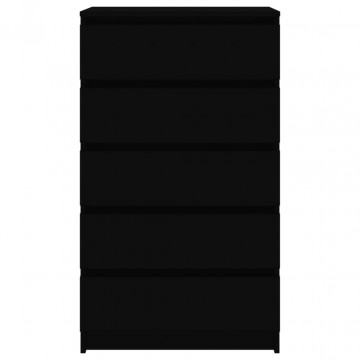 Dulap cu sertar, negru, 60x36x103 cm, lemn prelucrat - Img 5