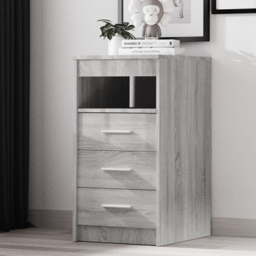 Dulap cu sertar, sonoma gri, 40x50x76 cm, lemn prelucrat - Img 1