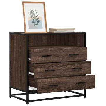 Dulap cu sertar, stejar maro, 70x41x70 cm, lemn prelucrat - Img 1
