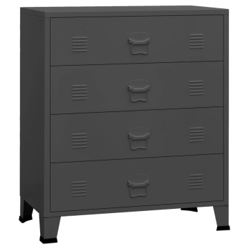 Dulap cu sertare industrial, antracit, 78x40x93 cm, metal - Img 2