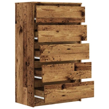 Dulap cu sertare, lemn vechi, 60x36x103 cm, lemn prelucrat - Img 6