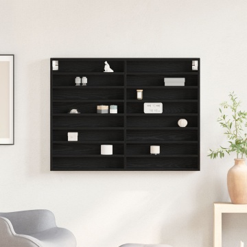 Dulap cu vitrină, stejar negru, 100x8,5x75 cm, lemn prelucrat - Img 3
