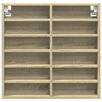 Dulap cu vitrină, stejar sonoma, 60x8,5x58 cm, lemn prelucrat - Img 4