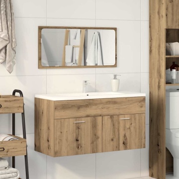 Dulap de baie cu oglindă Artisan Stejar lemn prelucrat - Img 3