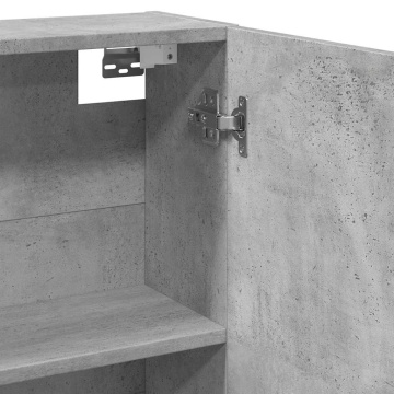 Dulap de baie cu oglindă, gri beton, 64x20x66,5 cm, PAL - Img 7