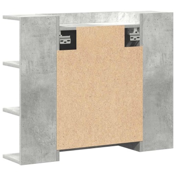 Dulap de baie cu oglindă, gri beton, 80 x 20,5 x 64 cm, PAL - Img 5