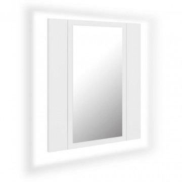 Dulap de baie cu oglindă & LED, alb, 40x12x45 cm - Img 2
