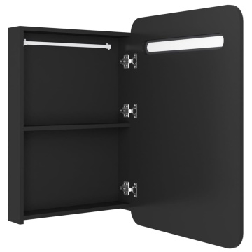 Dulap de baie cu oglindă și LED, negru, 60x11x80 cm - Img 7