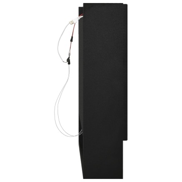 Dulap de baie cu oglindă și LED-uri, negru, 80x15x60 cm, MDF - Img 6