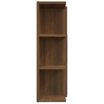 Dulap de baie cu oglindă stejar maro 80x20,5x64cm lemn compozit - Img 6