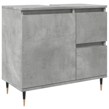 Dulap de baie, gri beton, 65x33x60 cm, lemn prelucrat - Img 2