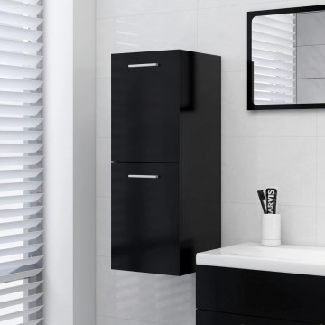 Dulap de baie, negru, 30 x 30 x 80 cm, PAL - Img 1