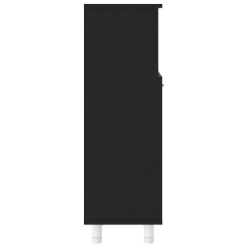 Dulap de baie, negru, 30x30x95 cm, lemn prelucrat - Img 5