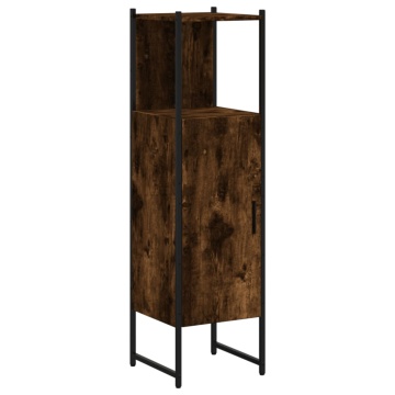 Dulap de baie, stejar afumat, 33x33x120,5 cm, lemn prelucrat - Img 2
