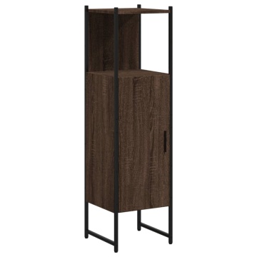 Dulap de baie, stejar maro, 33x33x120,5 cm, lemn prelucrat - Img 2
