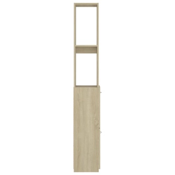 Dulap de baie, stejar sonoma, 25x26,5x170 cm, lemn prelucrat - Img 8