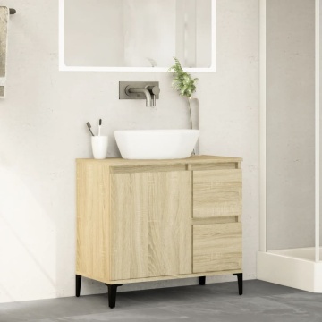 Dulap de baie, stejar sonoma, 65x33x60 cm, lemn prelucrat - Img 3