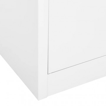 Dulap de birou, alb, 90x40x180 cm, oțel - Img 7