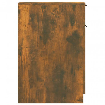 Dulap de birou, stejar fumuriu, 33,5x50x75 cm, lemn prelucrat - Img 7
