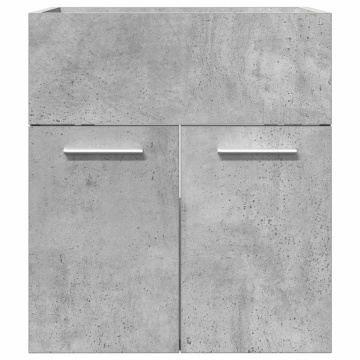 Dulap de chiuvetă baie, gri beton 41x38,5x46 cm lemn prelucrat - Img 4
