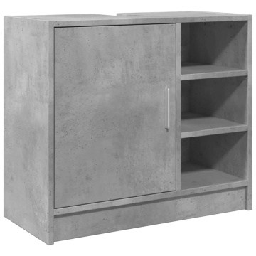 Dulap de chiuvetă, gri beton, 63x29x55 cm, lemn prelucrat - Img 2