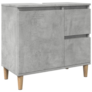 Dulap de chiuvetă, gri beton, 65x33x60 cm, lemn prelucrat - Img 2