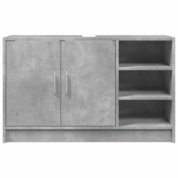 Dulap de chiuvetă, gri beton, 90x29x55 cm, lemn prelucrat - Img 4