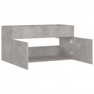 Dulap de chiuvetă, gri beton, 90x38,5x46 cm, PAL - Img 6