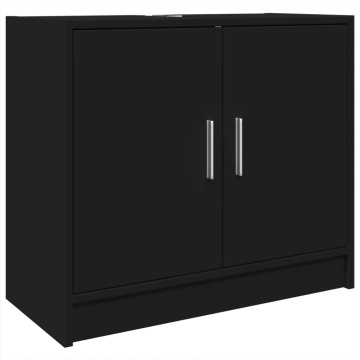 Dulap de chiuvetă, negru, 63x29x55 cm, lemn prelucrat - Img 2