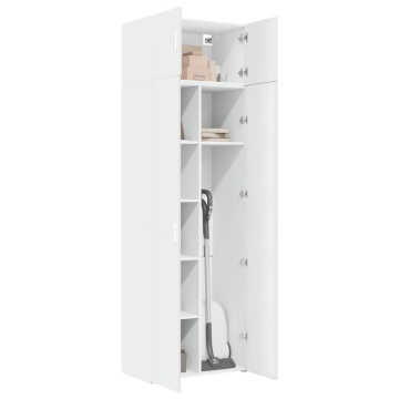 Dulap de depozitare, alb, 70x42,5x225 cm, lemn prelucrat - Img 3