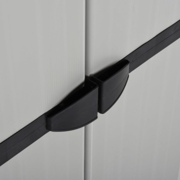 Dulap de depozitare grădină cu 3 rafturi gri/negru 68x40x168 cm - Img 5