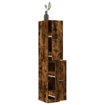 Dulap de farmacie stejar fumuriu, 30x41x174,5cm, lemn prelucrat - Img 1