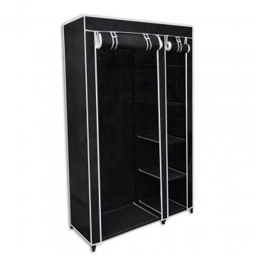 Dulap de haine pliabil, negru, 110 x 45 x 175 cm - Img 1