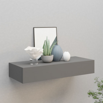 Dulap de perete cu sertar, gri, 60x23,5x10 cm, MDF - Img 1