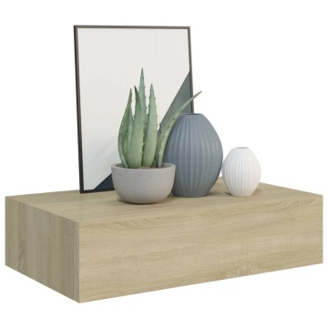 Dulap de perete cu sertar, stejar, 40x23,5x10 cm, MDF - Img 3
