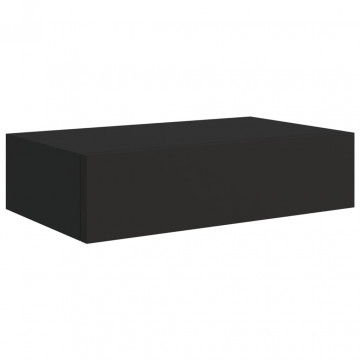 Dulap de perete cu sertare, 2 buc., negru, 40x23,5x10 cm, MDF - Img 4