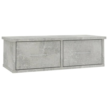 Dulap de perete cu sertare, gri beton, 60x26x18,5 cm - Img 2