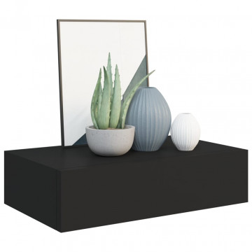 Dulap de perete cu sertare, negru, 40x23,5x10 cm, MDF - Img 3
