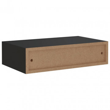 Dulap de perete cu sertare, negru, 40x23,5x10 cm, MDF - Img 6
