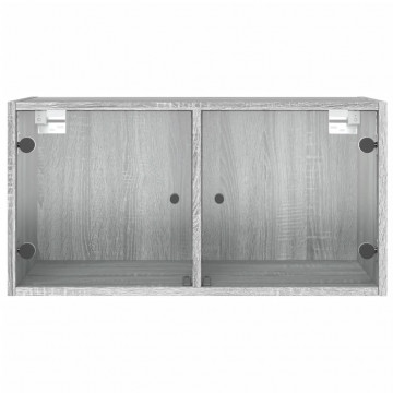 Dulap de perete cu uși din sticlă, gri sonoma, 68,5x37x35 cm - Img 5