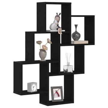 Dulap de perete din lemn negru de stejar 78x15x92 cm MDF - Img 3