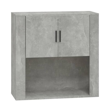 Dulap de perete, gri beton, 80x33x80 cm, lemn prelucrat - Img 2