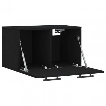 Dulap de perete, negru, 60x36,5x35 cm, lemn prelucrat - Img 5